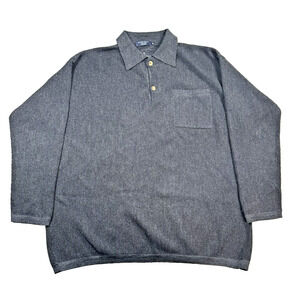 Johnnie Walker‎ Mens Charcoal Gray Pullover Long Sleeve Collared Sweater M